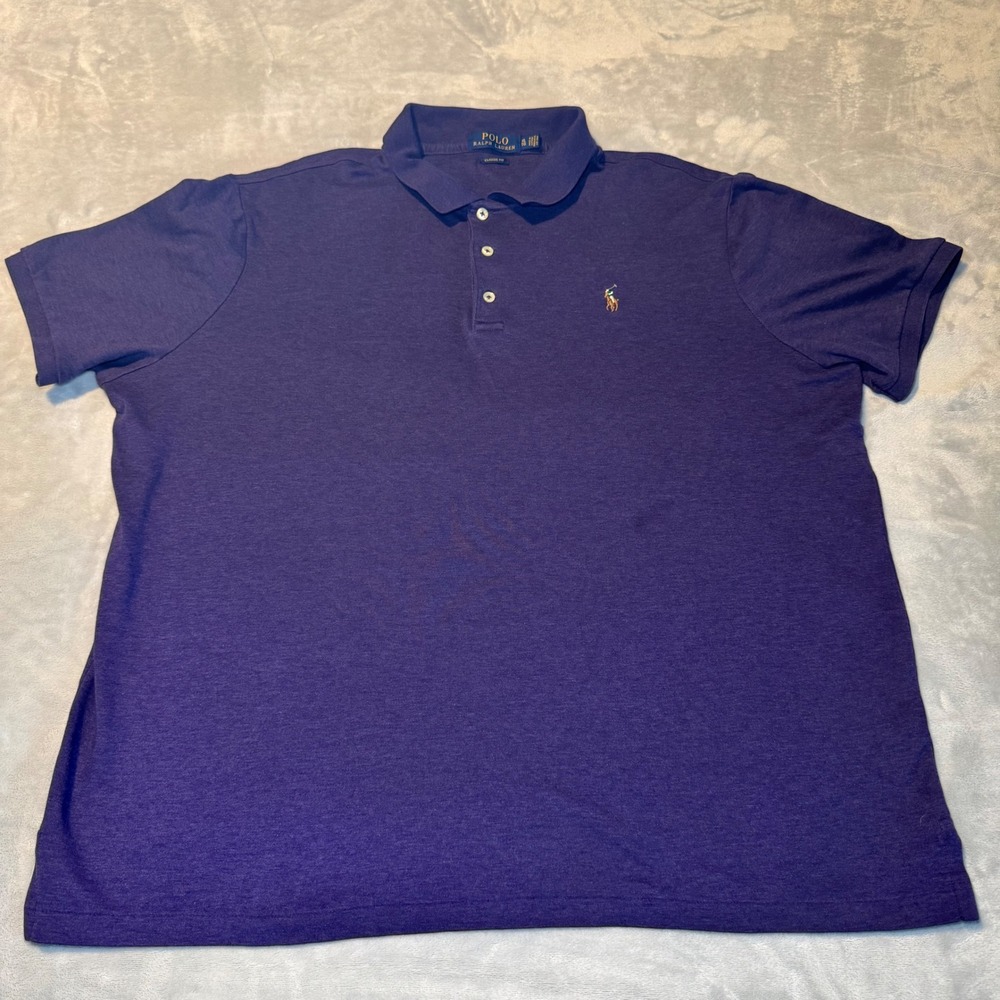 Polo Ralph Lauren Men's‎ XL Classic Fit Purple Heather Short Sleeve Polo Shirt